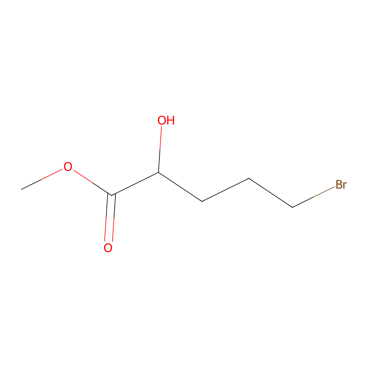 Methyl 5-bromo-2-hydroxypentanoate molecular structure, CAS 61427-27-8