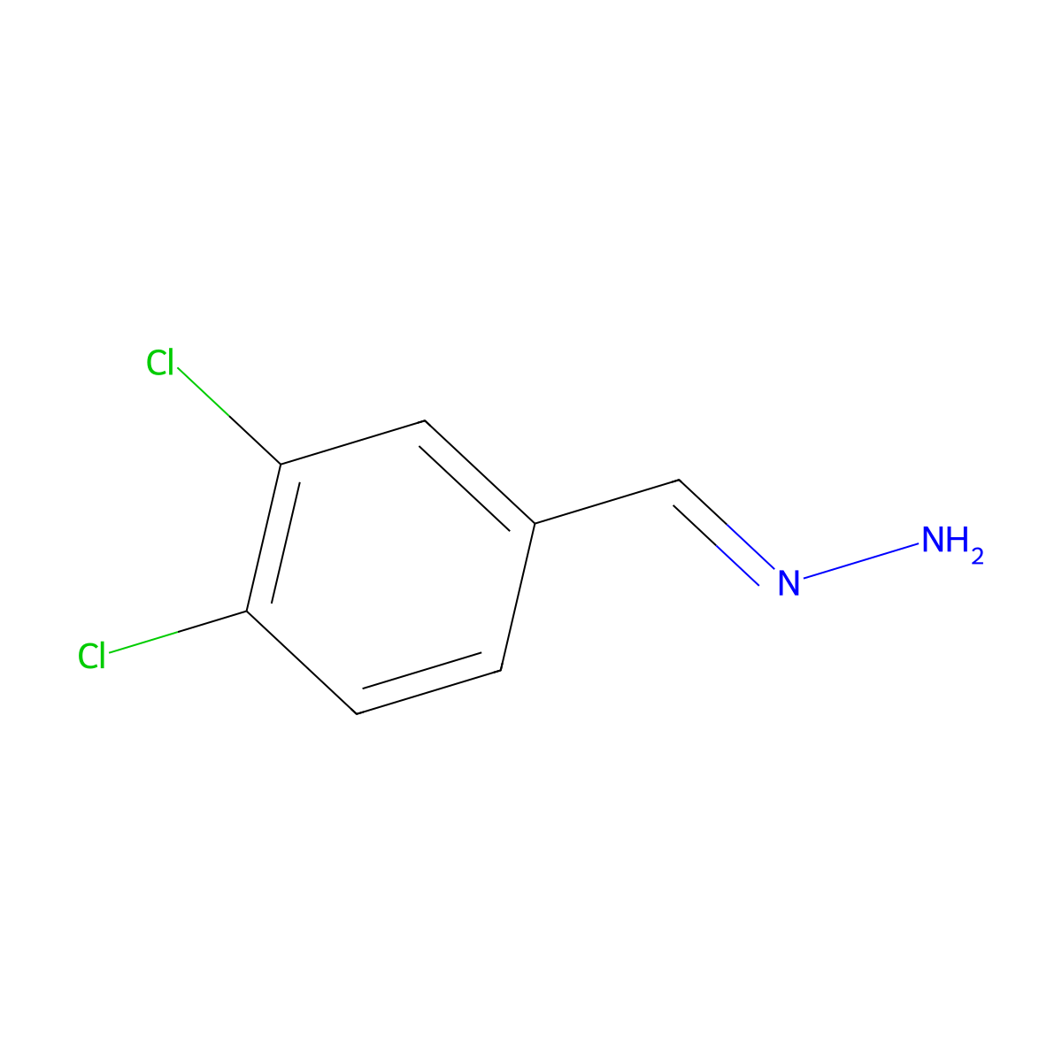 Benzaldehyde, 3,4-dichloro-, hydrazone molecular structure, CAS 61428-00-0