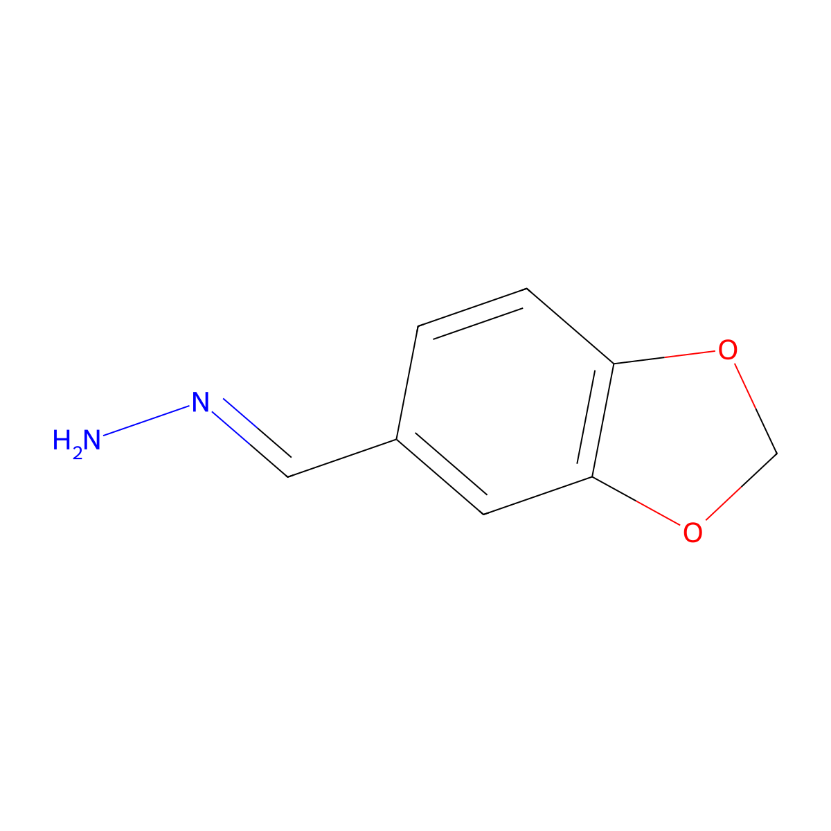 1,3-Benzodioxole-5-carboxaldehyde, hydrazone molecular structure, CAS 61428-01-1