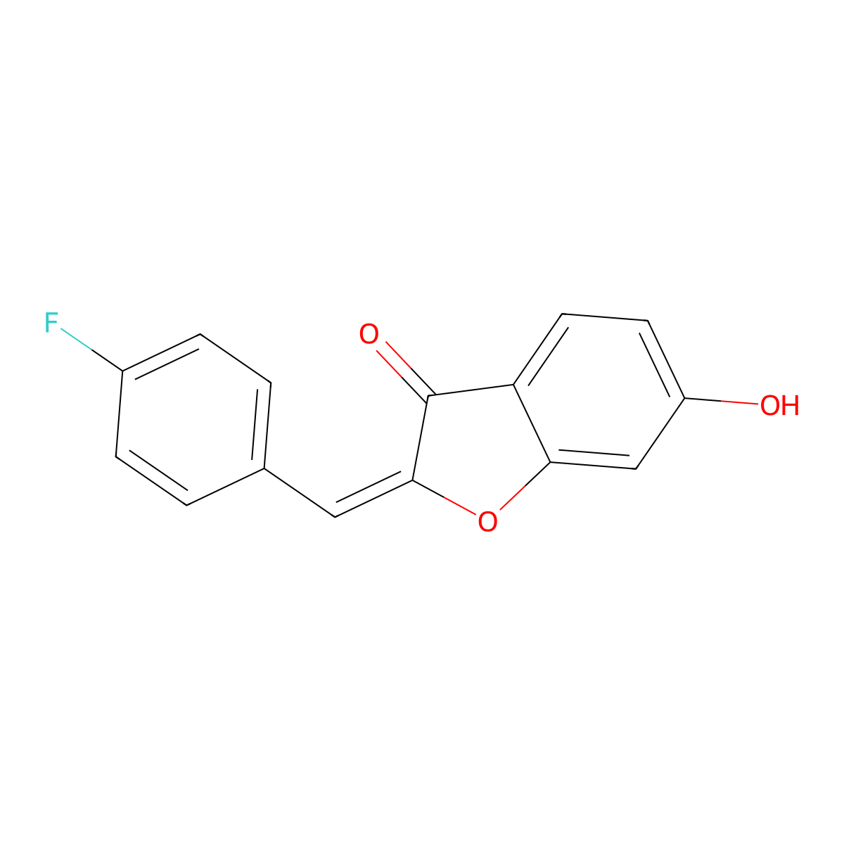 3(2H)-Benzofuranone, 2-[(4-fluorophenyl)methylene]-6-hydroxy- molecular structure, CAS 61429-79-6