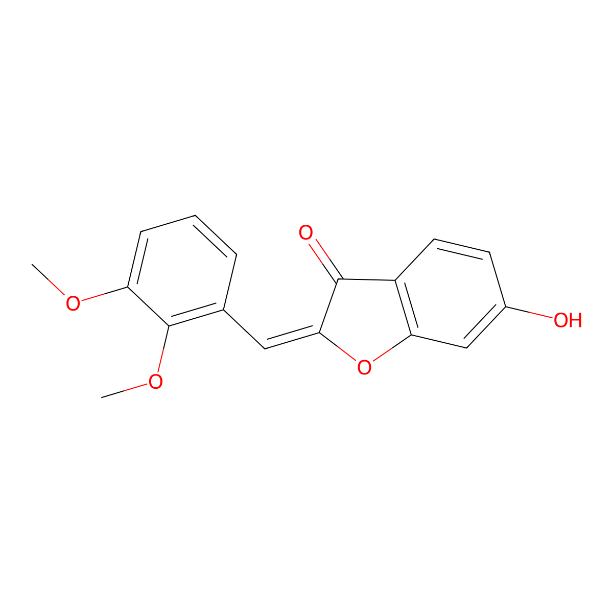 3(2H)-Benzofuranone, 2-[(2,3-dimethoxyphenyl)methylene]-6-hydroxy- molecular structure, CAS 61429-81-0