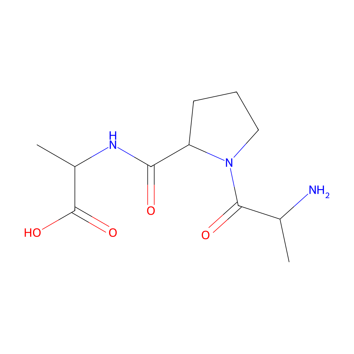 H-Ala-pro-ala-OH molecular structure, CAS 61430-14-6