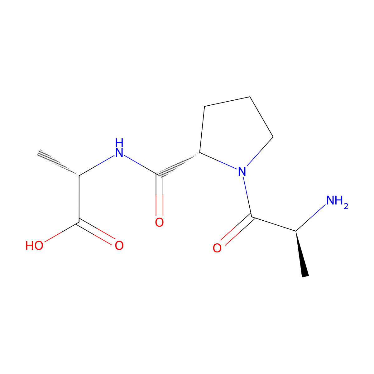 H-Ala-pro-ala-OH molecular structure, CAS 61430-14-6