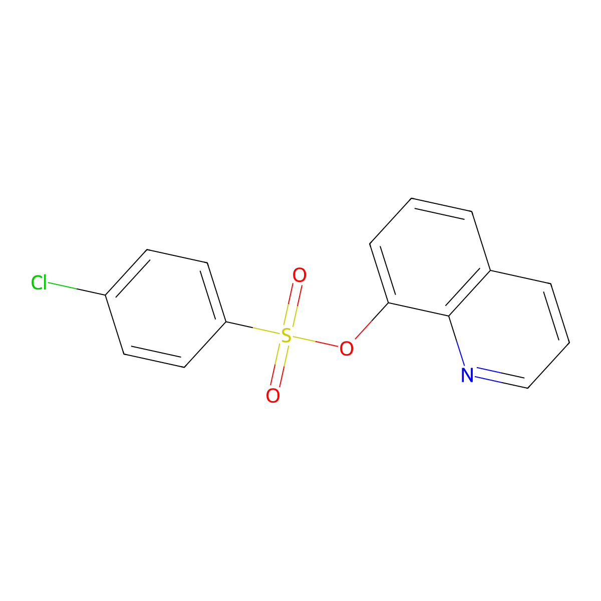 Quinolin-8-yl 4-chlorobenzenesulfonate molecular structure, CAS 61430-84-0
