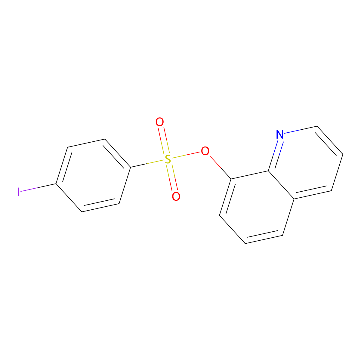 Benzenesulfonic acid, 4-iodo-, 8-quinolinyl ester molecular structure, CAS 61430-86-2