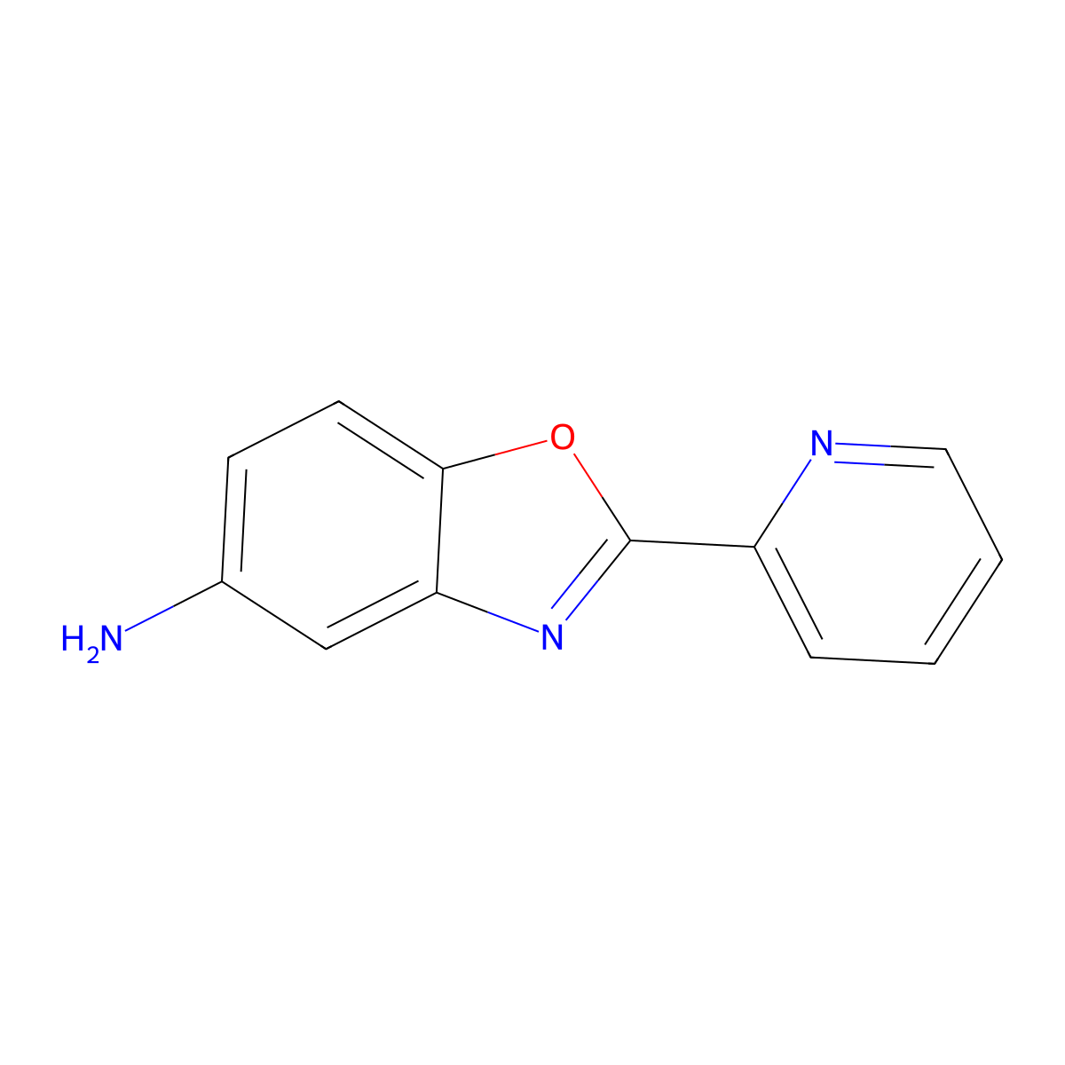 2-Pyridin-2-yl-benzooxazol-5-ylamine molecular structure, CAS 61431-37-6