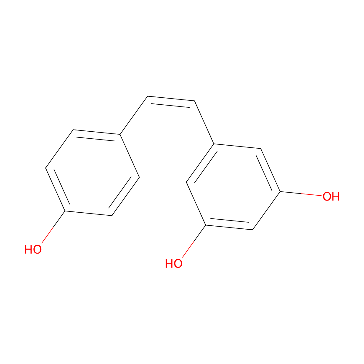 Cis-Resveratrol molecular structure, CAS 61434-67-1