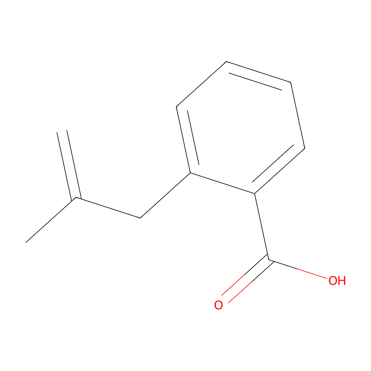 2-(2-Methylprop-2-en-1-yl)benzoic acid molecular structure, CAS 61436-89-3