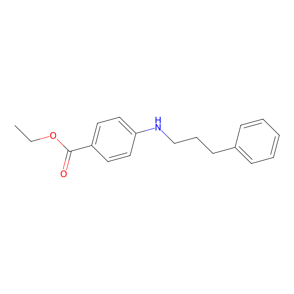 Ethyl 4-[(3-phenylpropyl)amino]benzoate molecular structure, CAS 61439-69-8