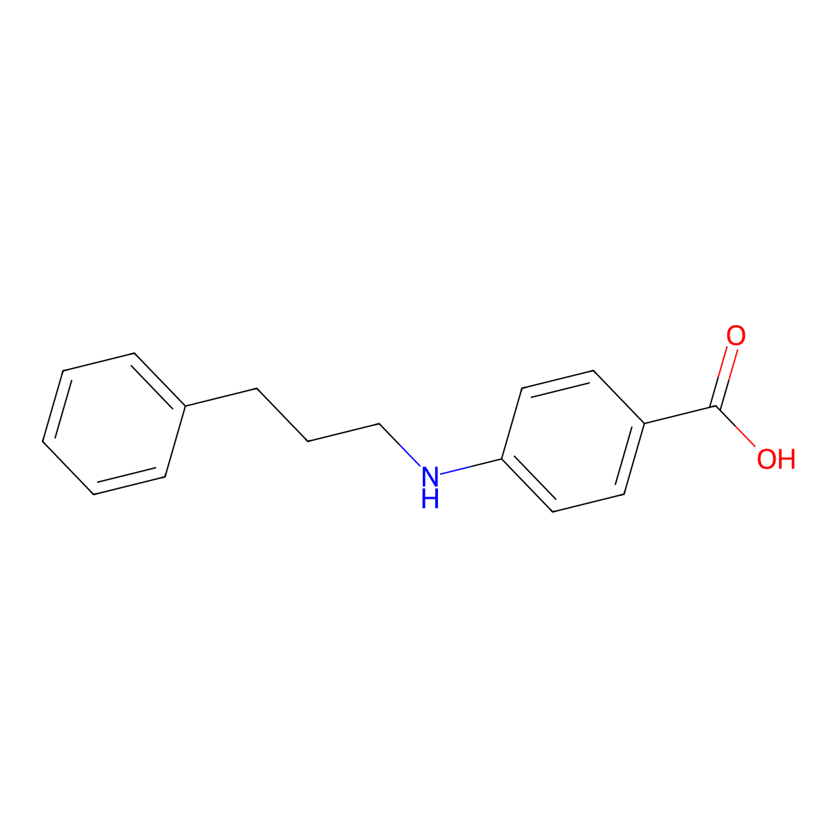 4-[(3-Phenylpropyl)amino]benzoic acid molecular structure, CAS 61439-70-1