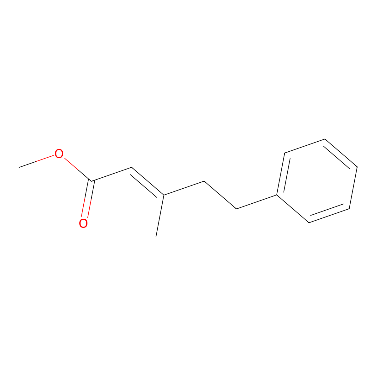 Methyl 3-methyl-5-phenylpent-2-enoate molecular structure, CAS 61439-80-3