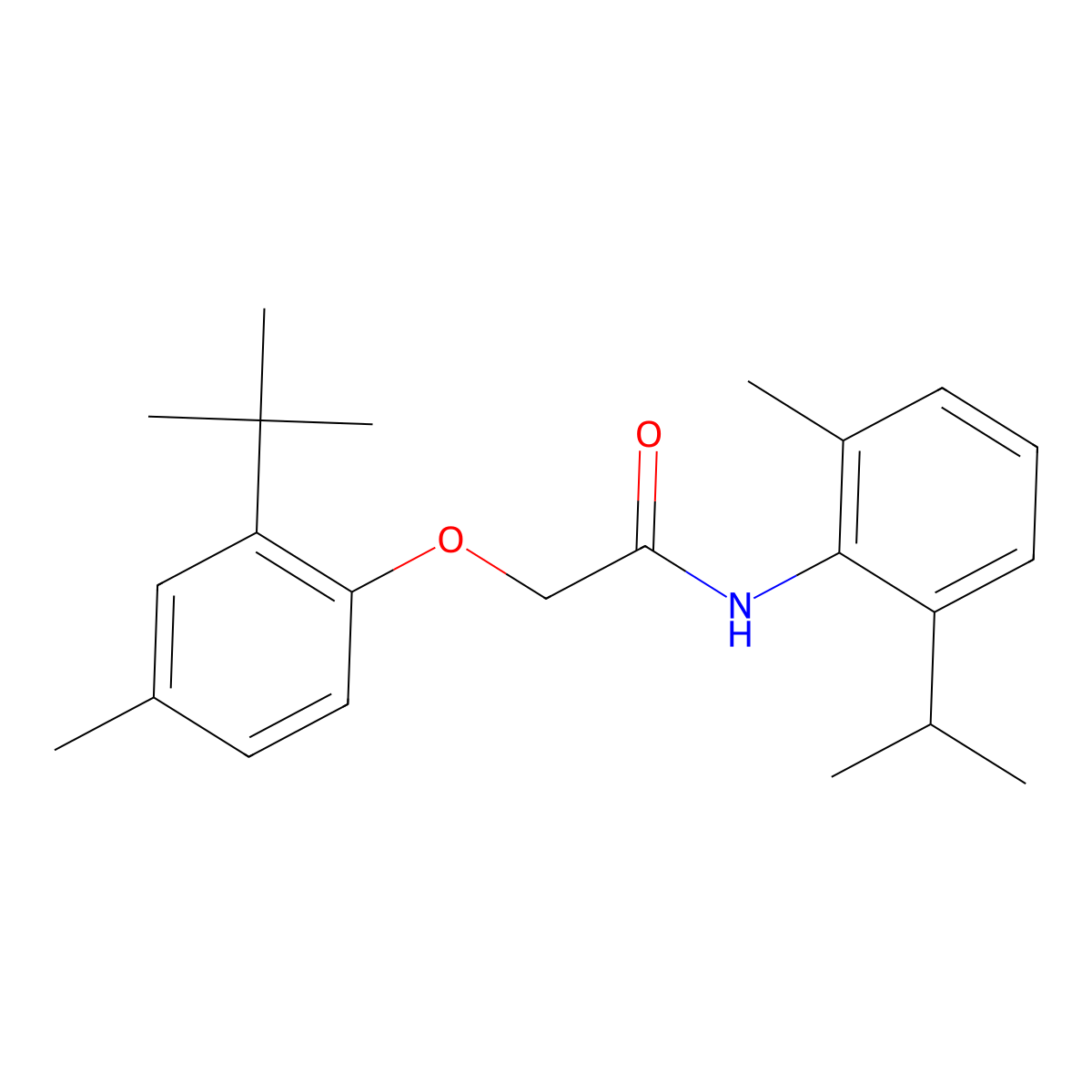 2-[2-(tert-butyl)-4-methylphenoxy]-N-[6-methyl-2-(methylethyl)phenyl]acetamide molecular structure, CAS 6144-67-8