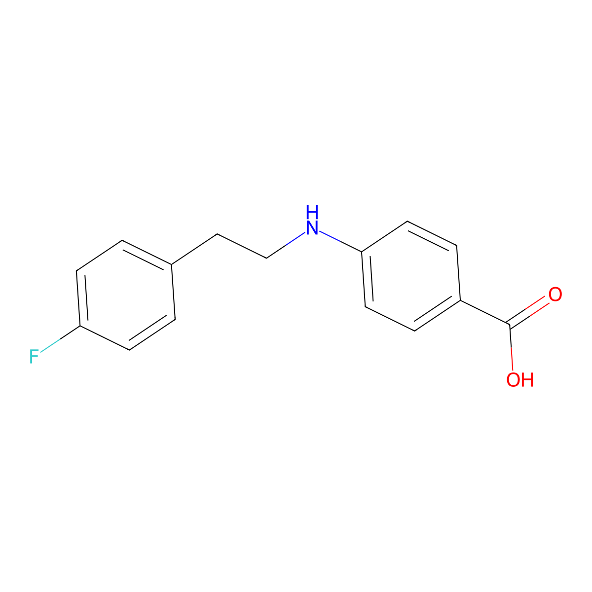 4-{[2-(4-Fluorophenyl)ethyl]amino}benzoic acid molecular structure, CAS 61440-42-4