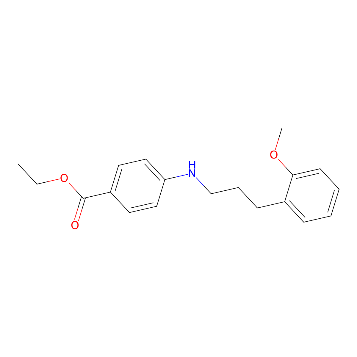 Ethyl 4-{[3-(2-methoxyphenyl)propyl]amino}benzoate molecular structure, CAS 61440-43-5