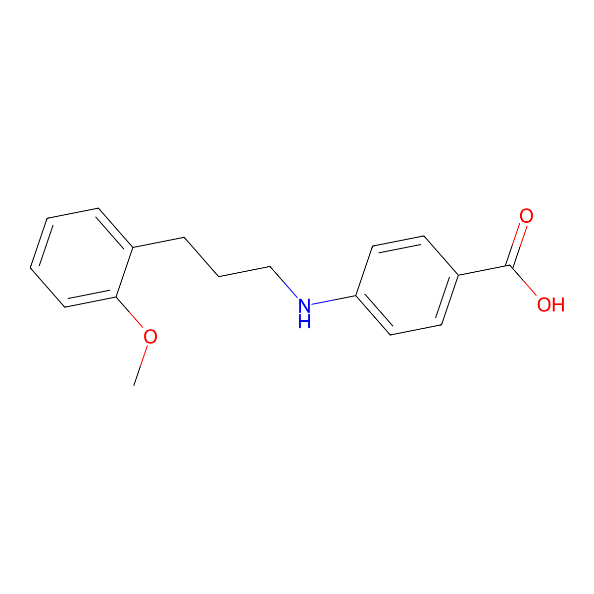 4-{[3-(2-Methoxyphenyl)propyl]amino}benzoic acid molecular structure, CAS 61440-44-6