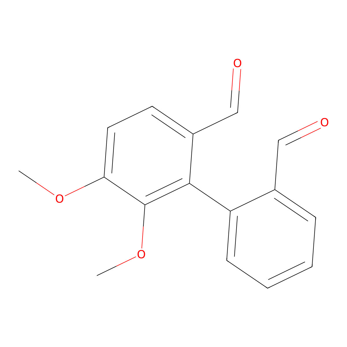[1,1'-Biphenyl]-2,2'-dicarboxaldehyde, 5,6-dimethoxy- molecular structure, CAS 61440-94-6
