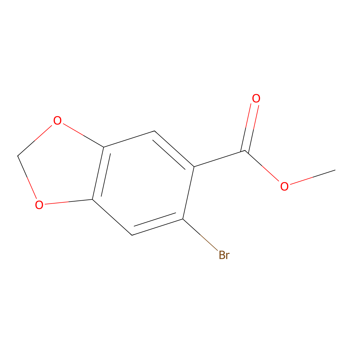 Methyl 6-bromobenzo[d][1,3]dioxole-5-carboxylate molecular structure, CAS 61441-09-6