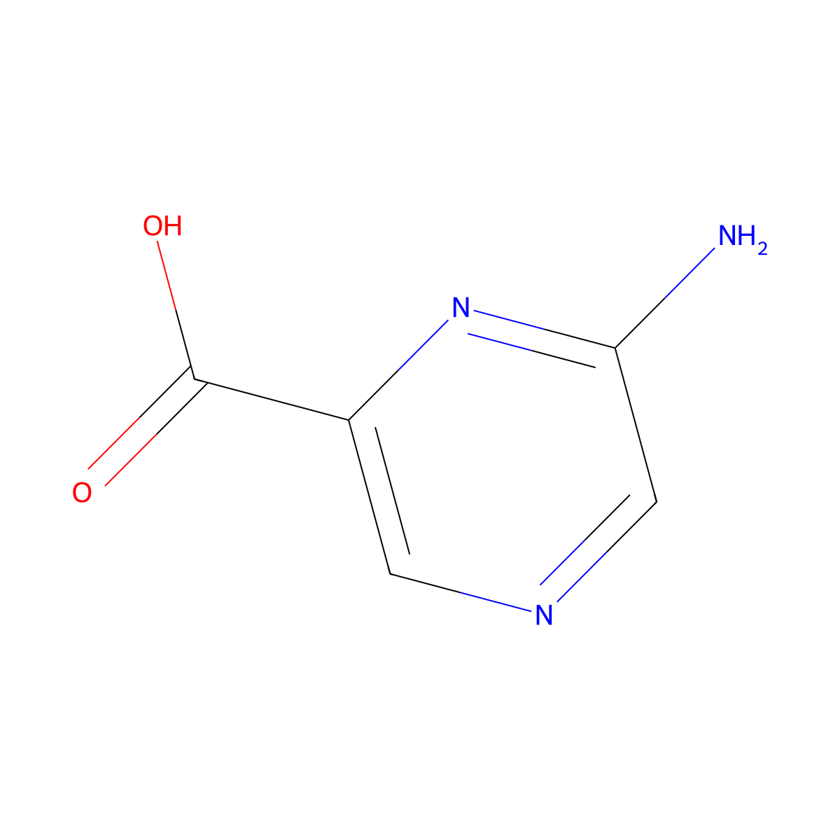 6-Aminopyrazine-2-carboxylic acid molecular structure, CAS 61442-38-4