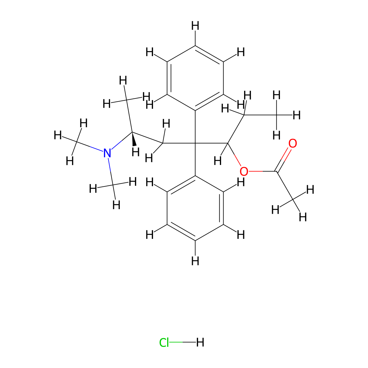 beta-l-Acetylmethadol hydrochloride molecular structure, CAS 61443-60-5