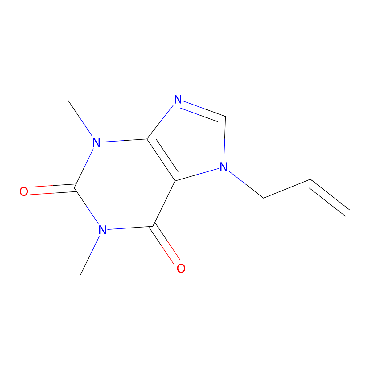 7-Allyl-1,3-dimethylxanthine molecular structure, CAS 61444-26-6