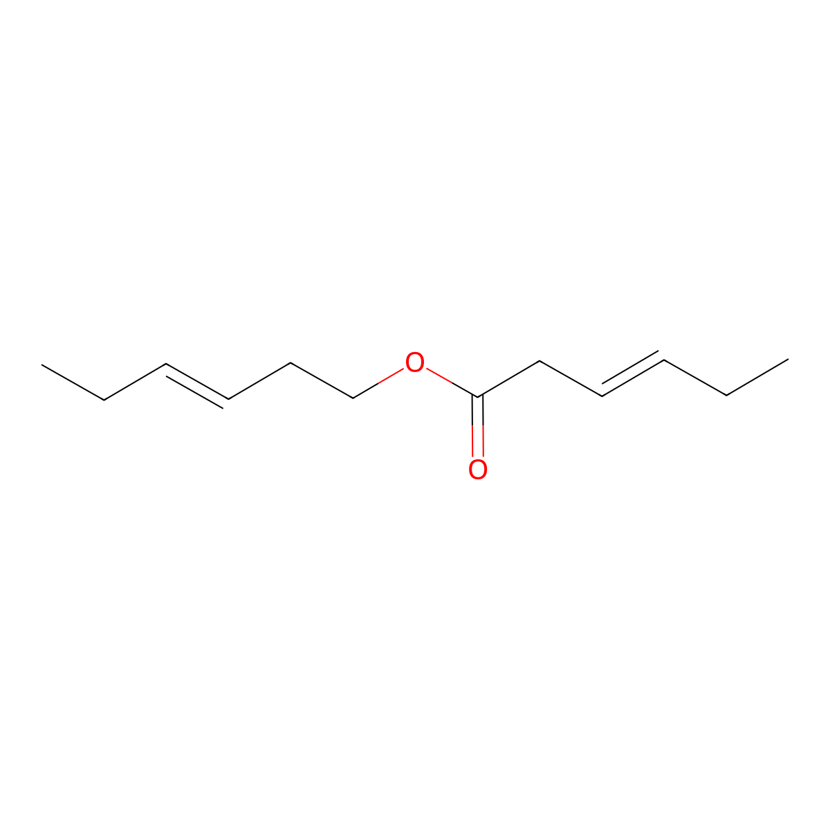 (E)-(E)-Hex-3-en-1-yl hex-3-enoate molecular structure, CAS 61444-37-9