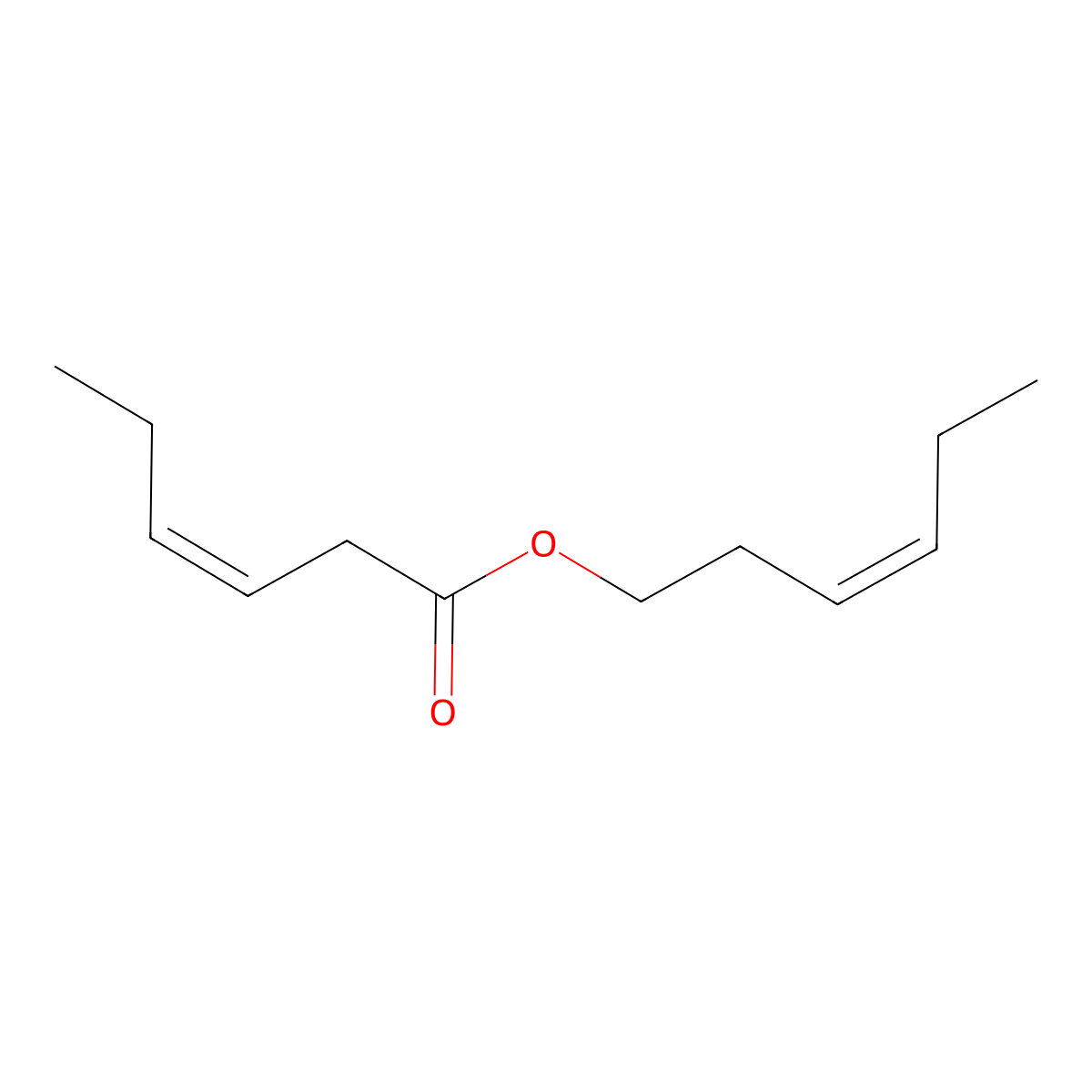 Hex-3Z-enyl hex-3Z-enoate molecular structure, CAS 61444-38-0