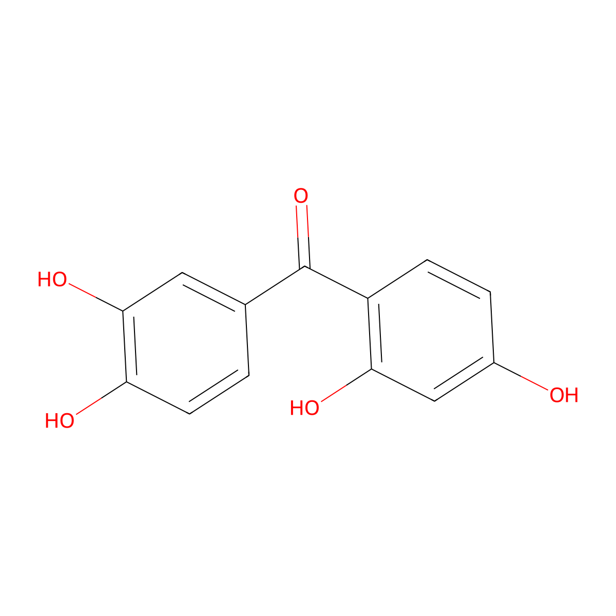 2,3',4,4'-Tetrahydroxybenzophenone molecular structure, CAS 61445-50-9