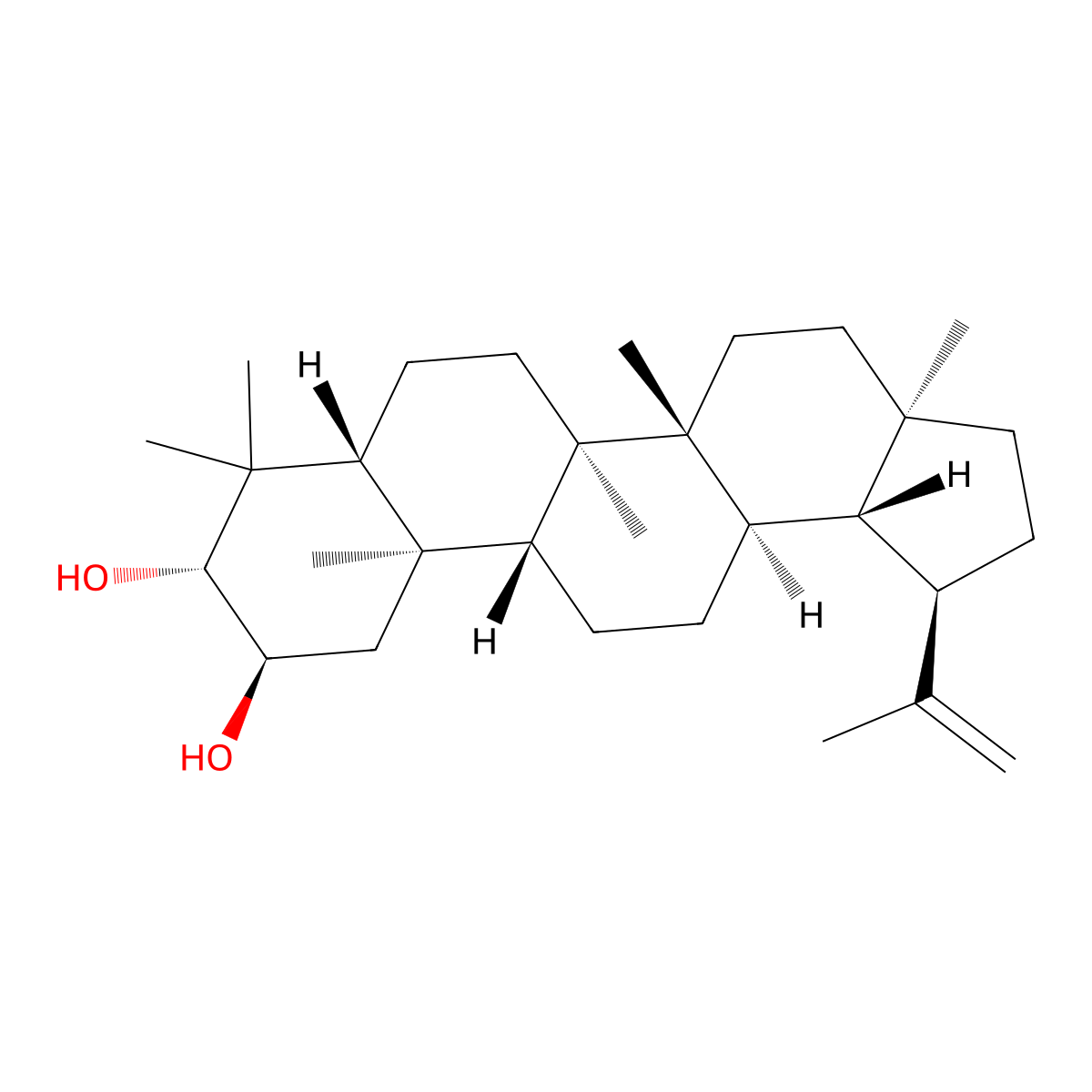 Lup-20(29)-ene-2alpha,3beta-diol molecular structure, CAS 61448-03-1