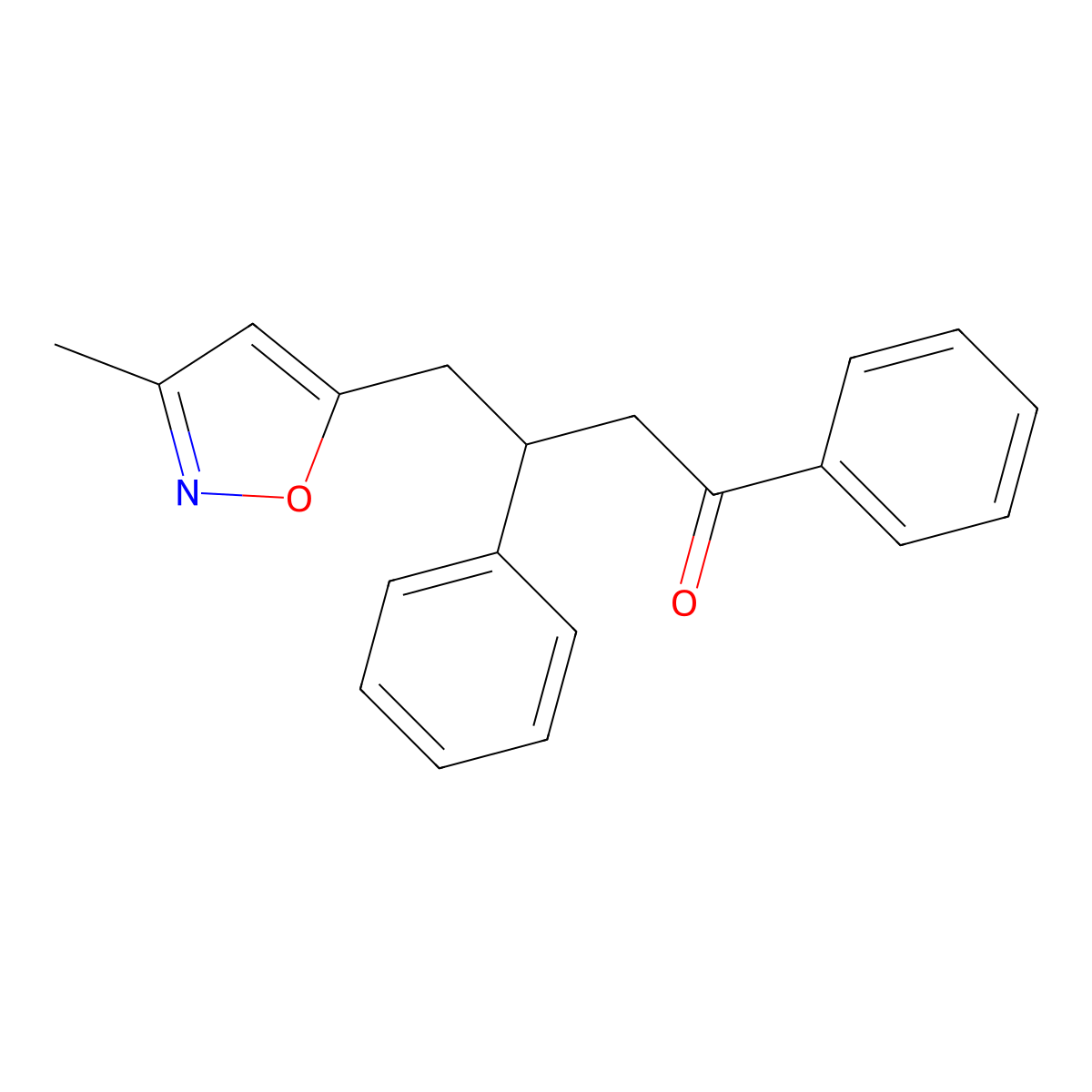 1-Butanone, 4-(3-methyl-5-isoxazolyl)-1,3-diphenyl- molecular structure, CAS 61449-06-7