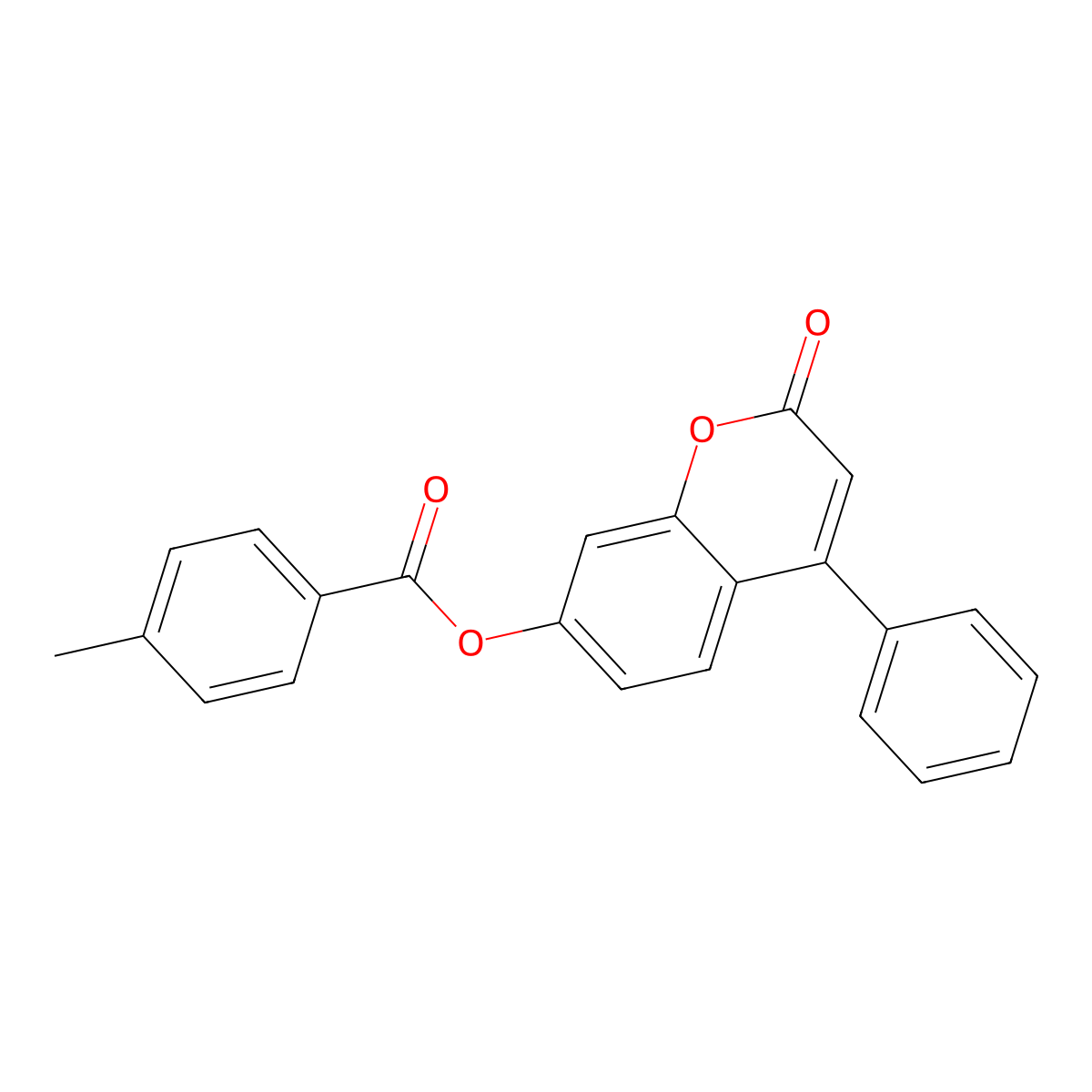(2-Oxo-4-phenylchromen-7-yl) 4-methylbenzoate molecular structure, CAS 6145-09-1