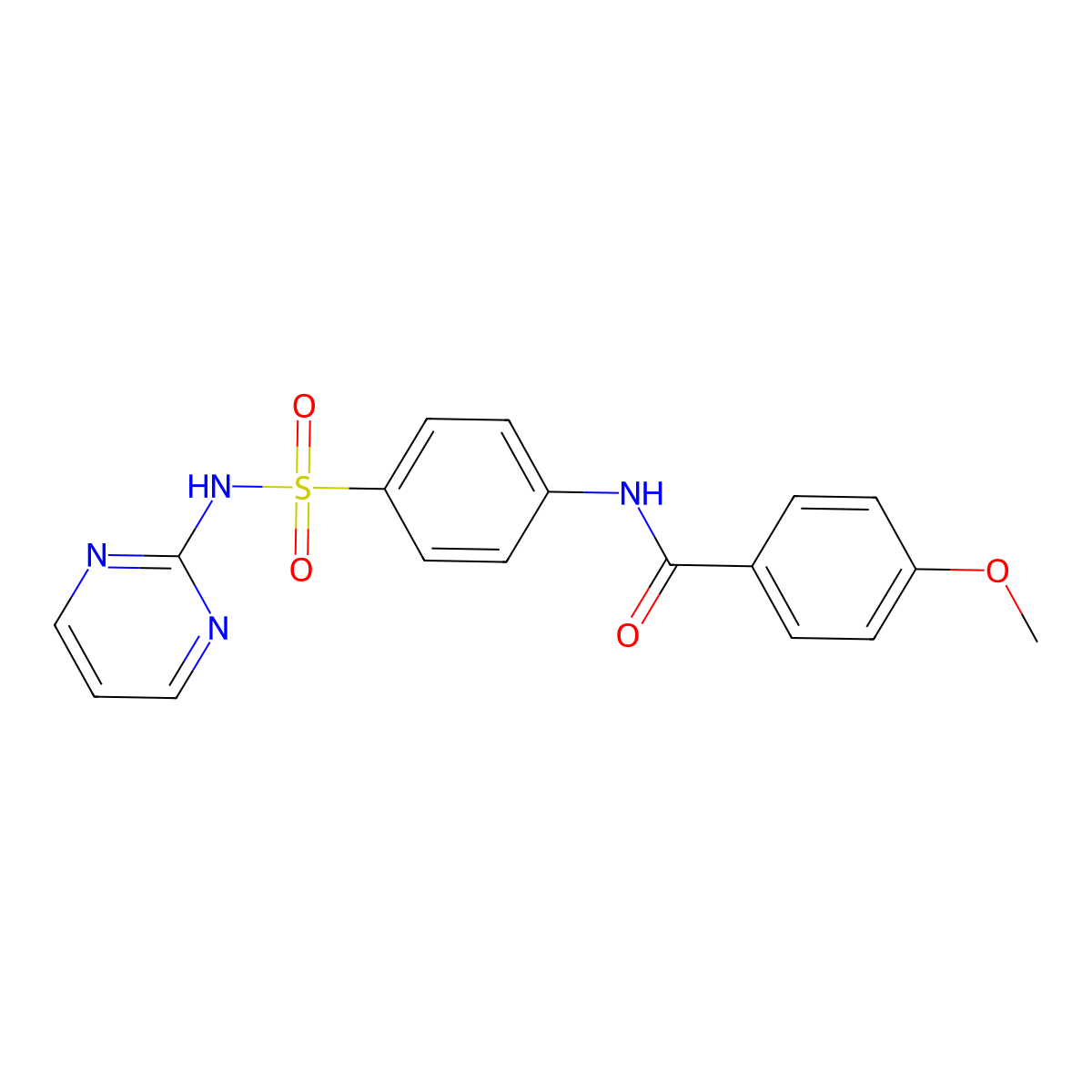 4-methoxy-N-[4-(pyrimidin-2-ylsulfamoyl)phenyl]benzamide molecular structure, CAS 6145-20-6