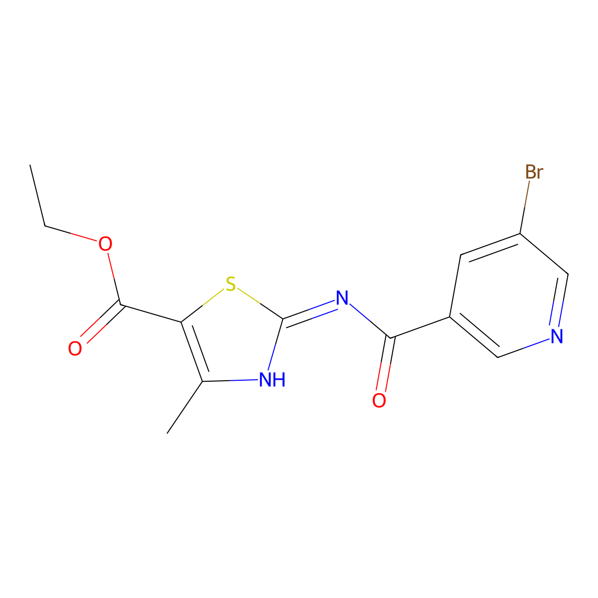 2-[(5-Bromo-pyridine-3-carbonyl)-amino]-4-methyl-thiazole-5-carboxylic acid ethyl ester molecular structure, CAS 6145-62-6