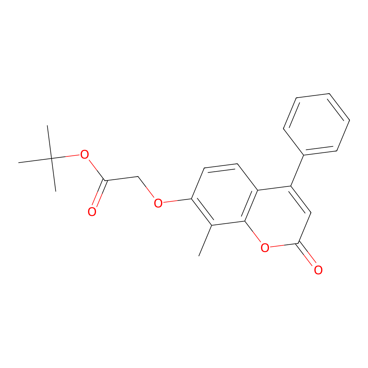 Tert-butyl 2-(8-methyl-2-oxo-4-phenylchromen-7-yl)oxyacetate molecular structure, CAS 6145-63-7