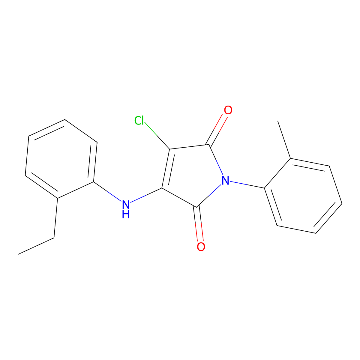 3-Chloro-4-[(2-ethylphenyl)amino]-1-(2-methylphenyl)-1h-pyrrole-2,5-dione molecular structure, CAS 6145-88-6