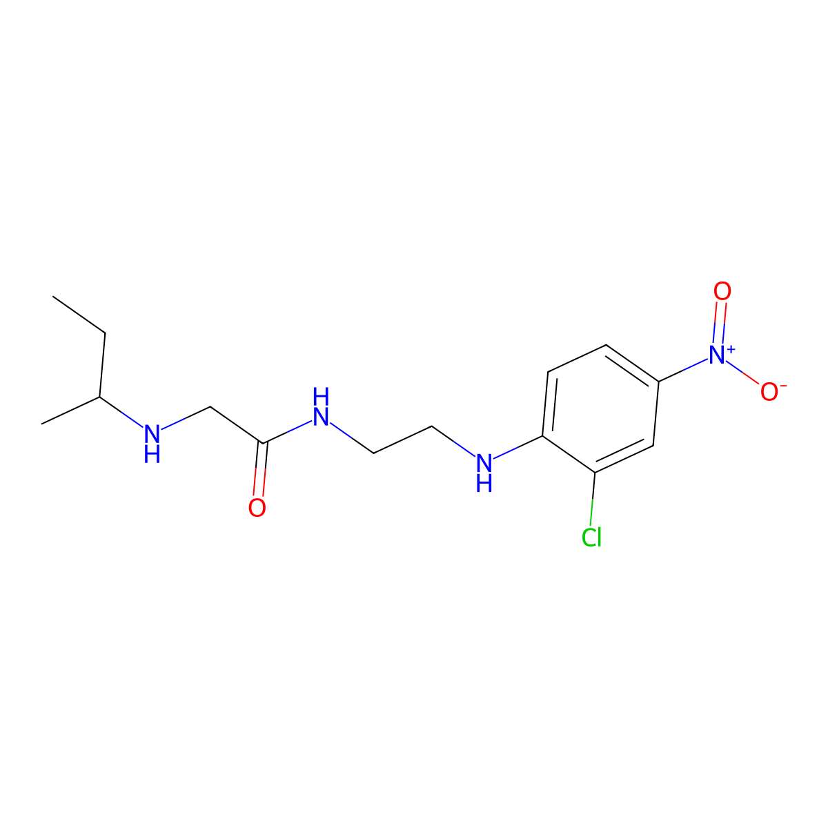 N~2~-Butan-2-yl-N-[2-(2-chloro-4-nitroanilino)ethyl]glycinamide molecular structure, CAS 6145-99-9