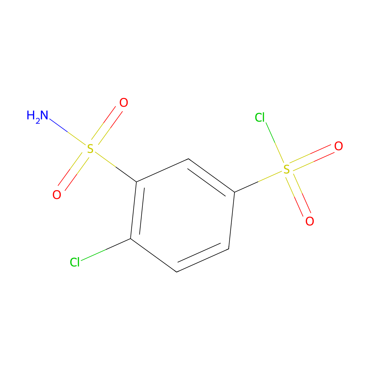 4-Chloro-3-sulphamoylbenzenesulphonyl chloride molecular structure, CAS 61450-06-4