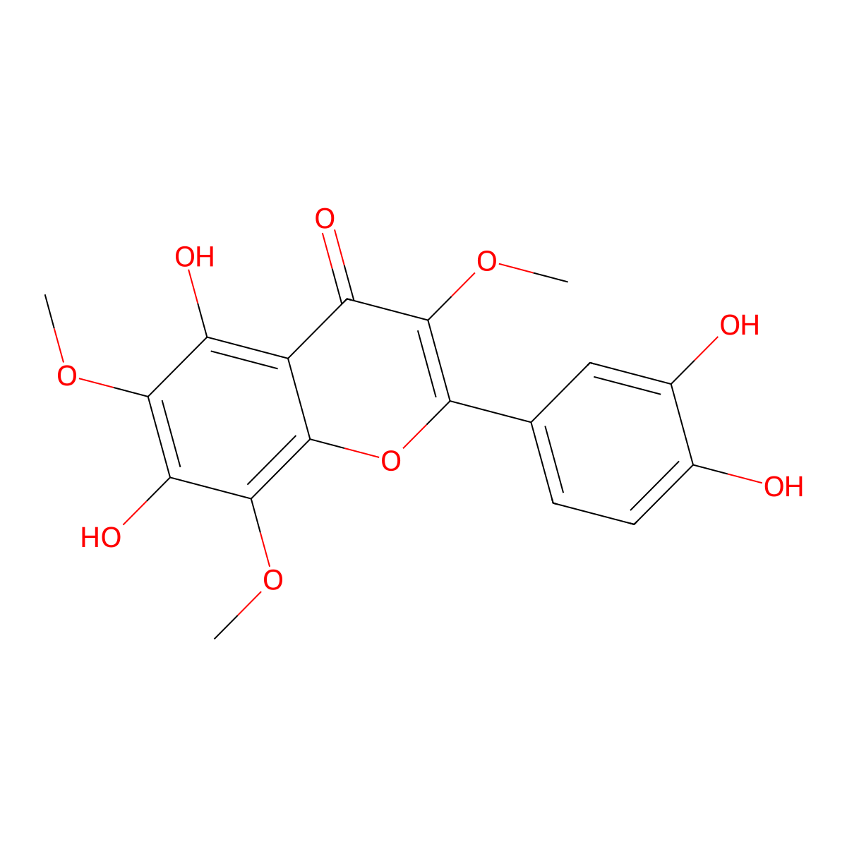 5,7,3',4'-Tetrahydroxy-3,6,8-trimethoxyflavone molecular structure, CAS 61451-85-2