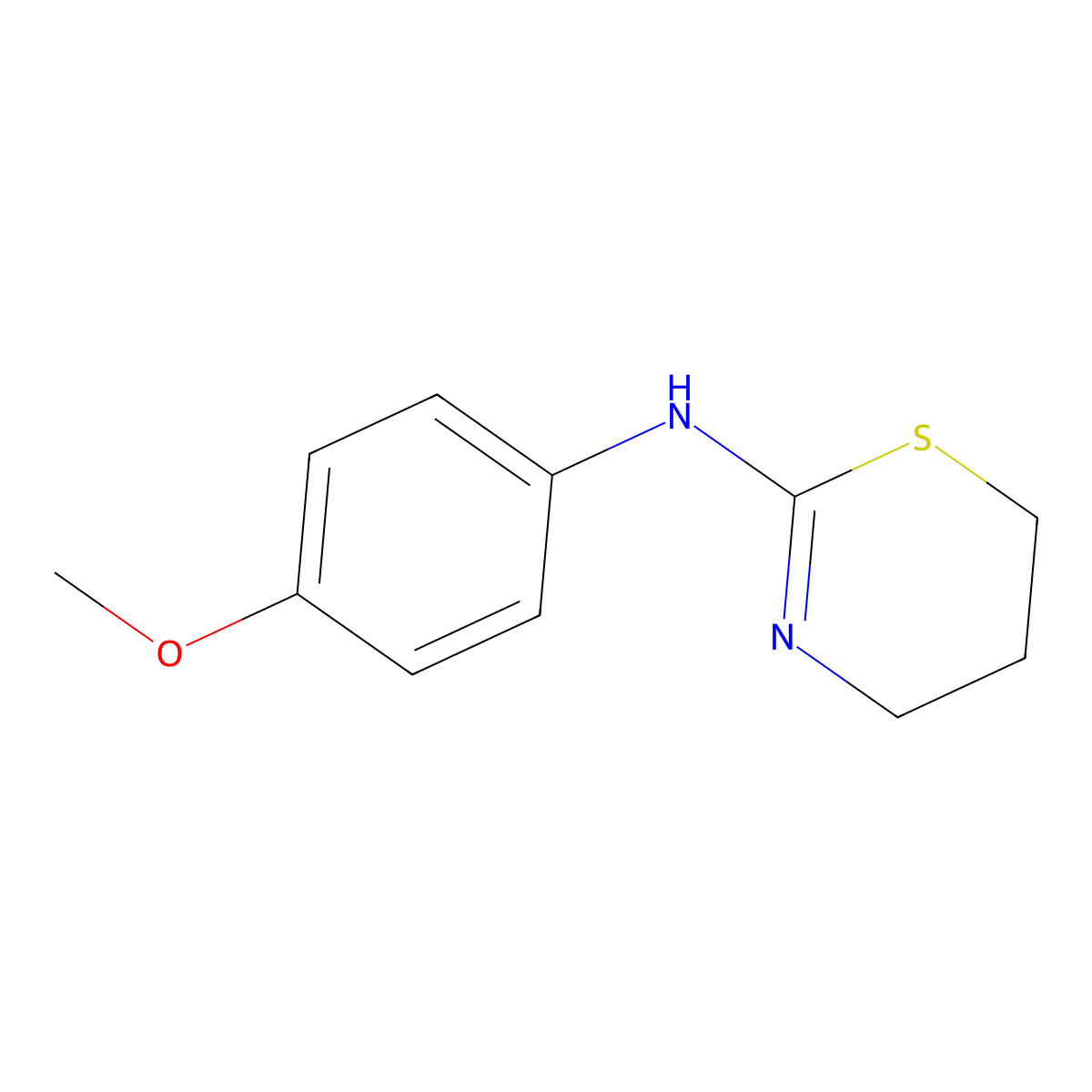 N-(4-methoxyphenyl)-5,6-dihydro-4H-1,3-thiazin-2-amine molecular structure, CAS 61452-16-2