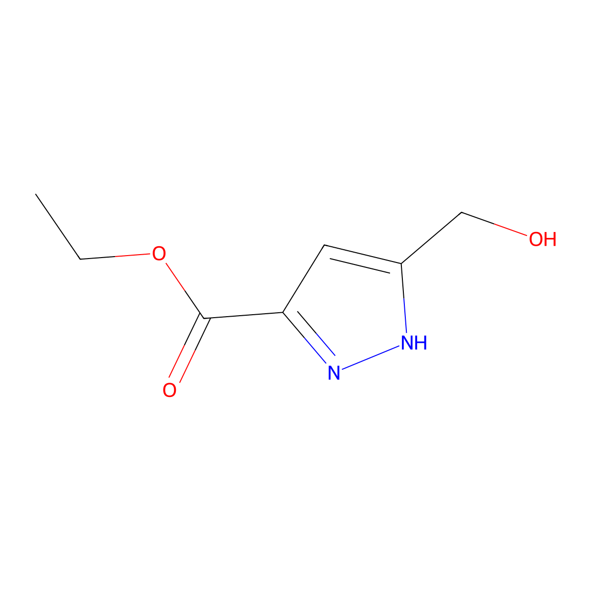 ethyl 5-(hydroxymethyl)-1H-pyrazole-3-carboxylate molecular structure, CAS 61453-48-3