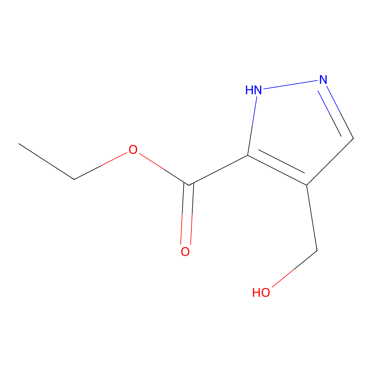 1H-Pyrazole-3-carboxylic acid, 4-(hydroxymethyl)-, ethyl ester molecular structure, CAS 61453-49-4