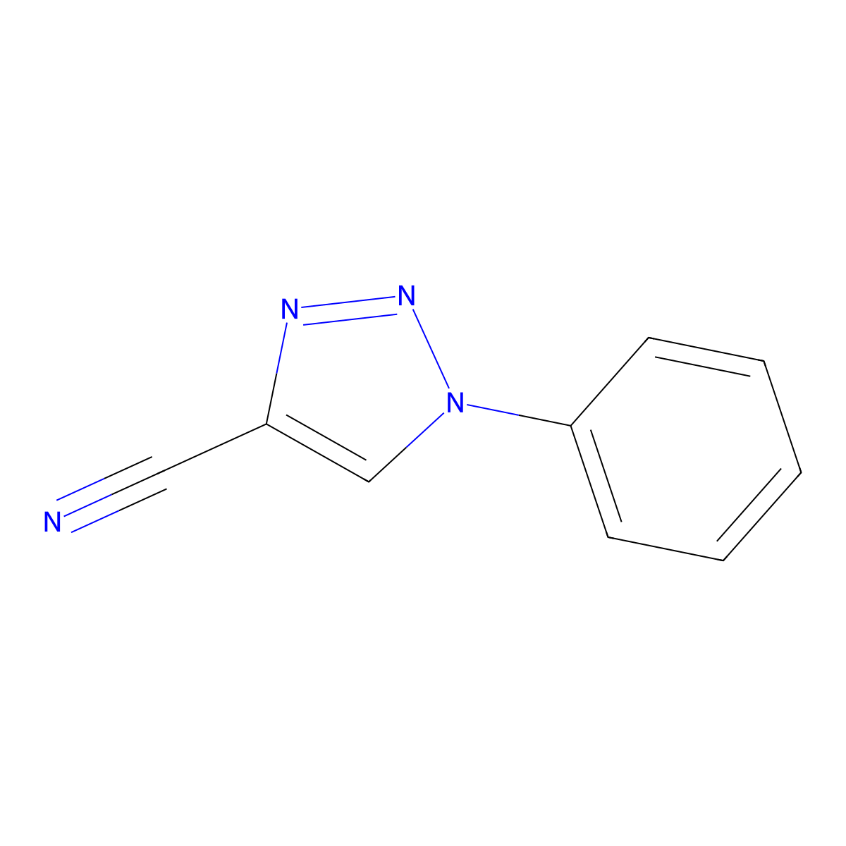 1-phenyl-1H-1,2,3-triazole-4-carbonitrile molecular structure, CAS 61456-87-9