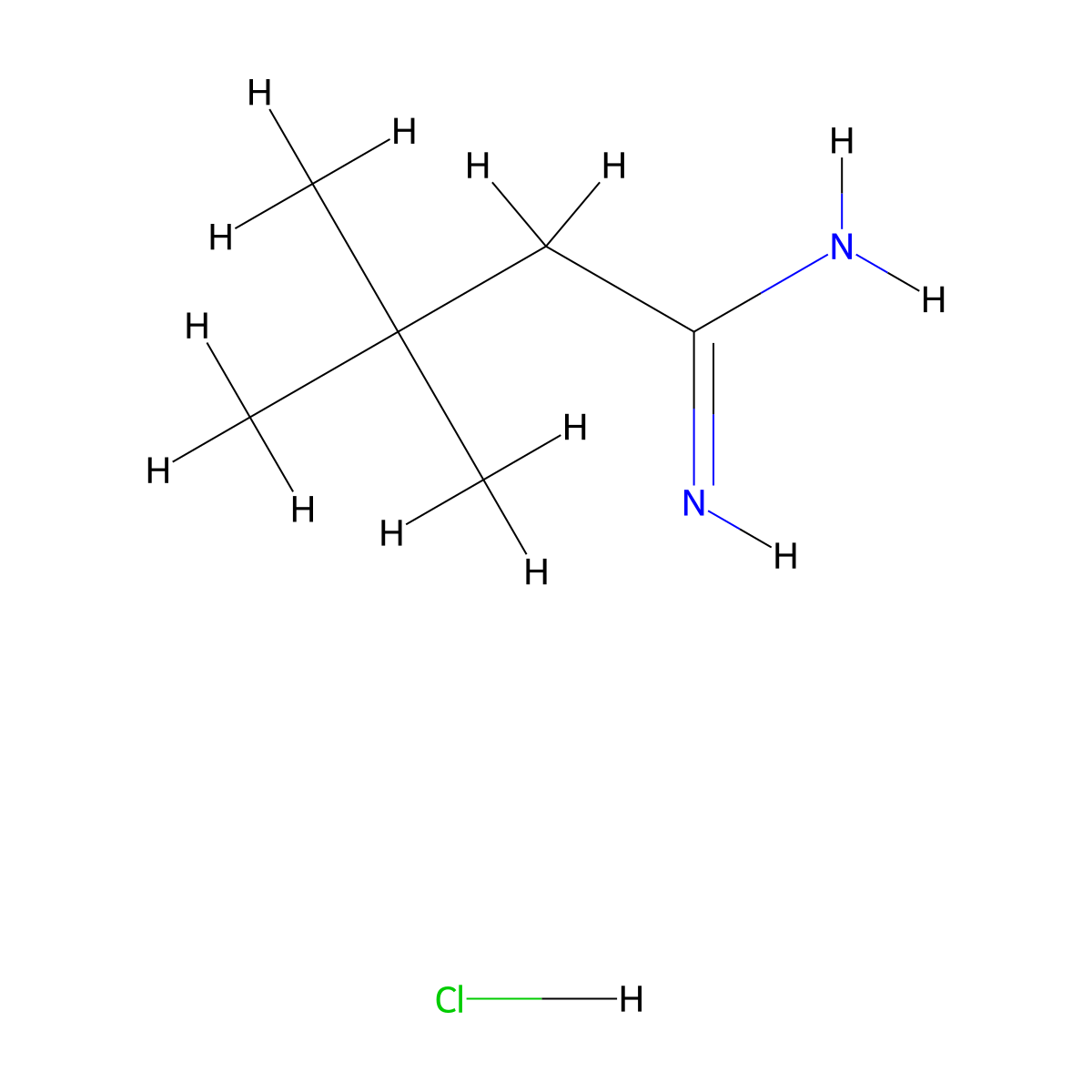 3,3-Dimethylbutanimidamide hydrochloride molecular structure, CAS 61457-23-6