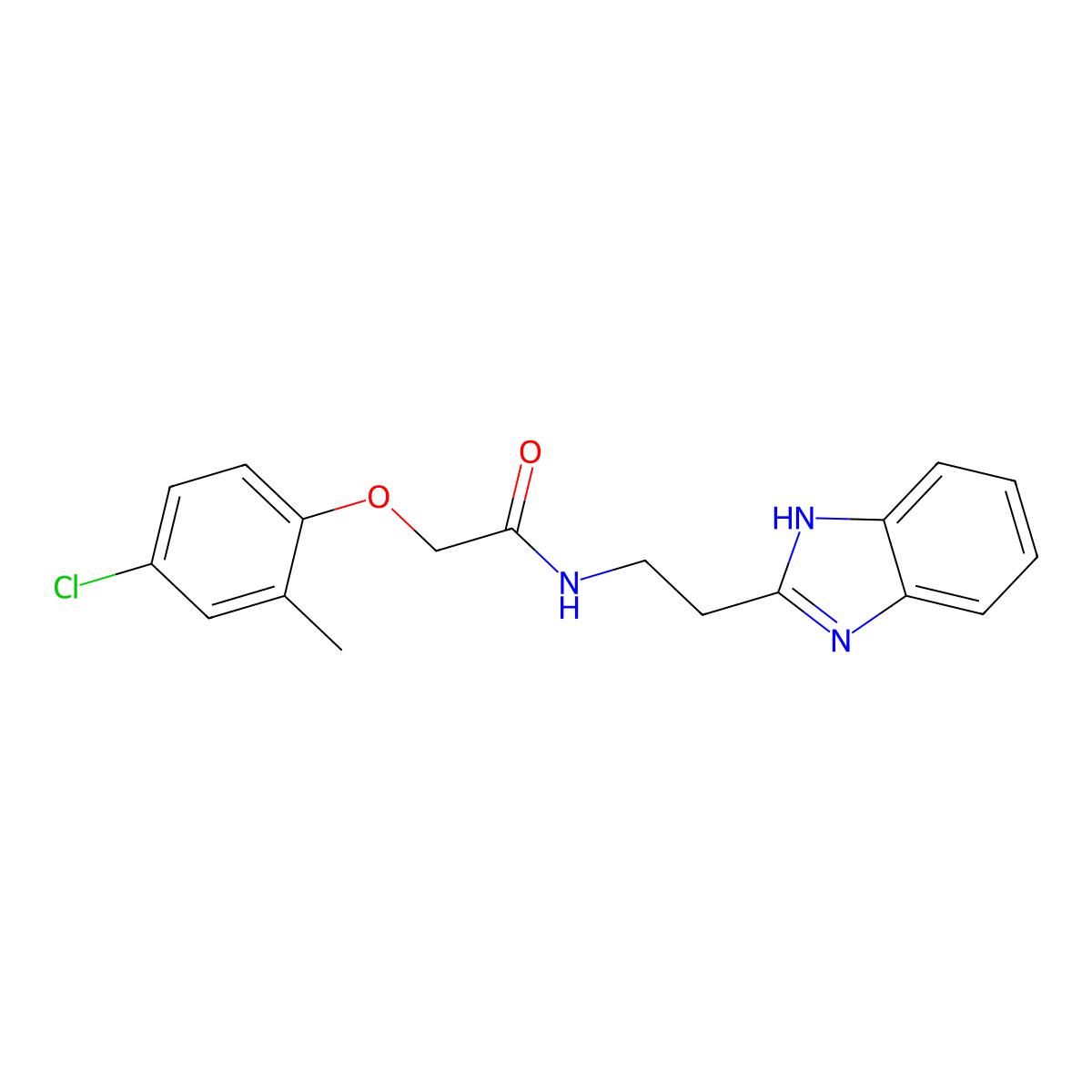 N-[2-(1H-benzimidazol-2-yl)ethyl]-2-(4-chloro-2-methylphenoxy)acetamide molecular structure, CAS 6146-33-4
