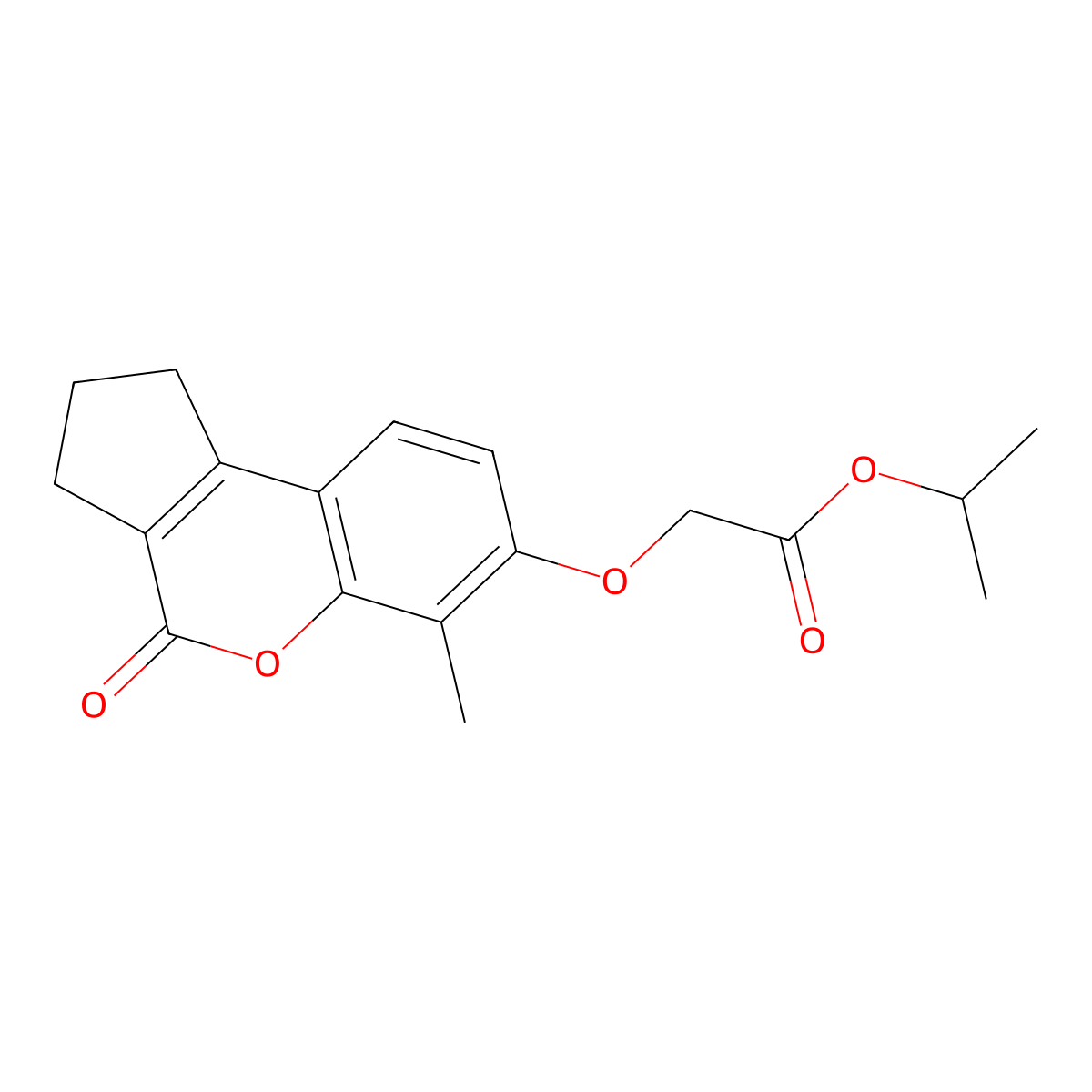 propan-2-yl 2-[(6-methyl-4-oxo-2,3-dihydro-1H-cyclopenta[c]chromen-7-yl)oxy]acetate molecular structure, CAS 6146-80-1