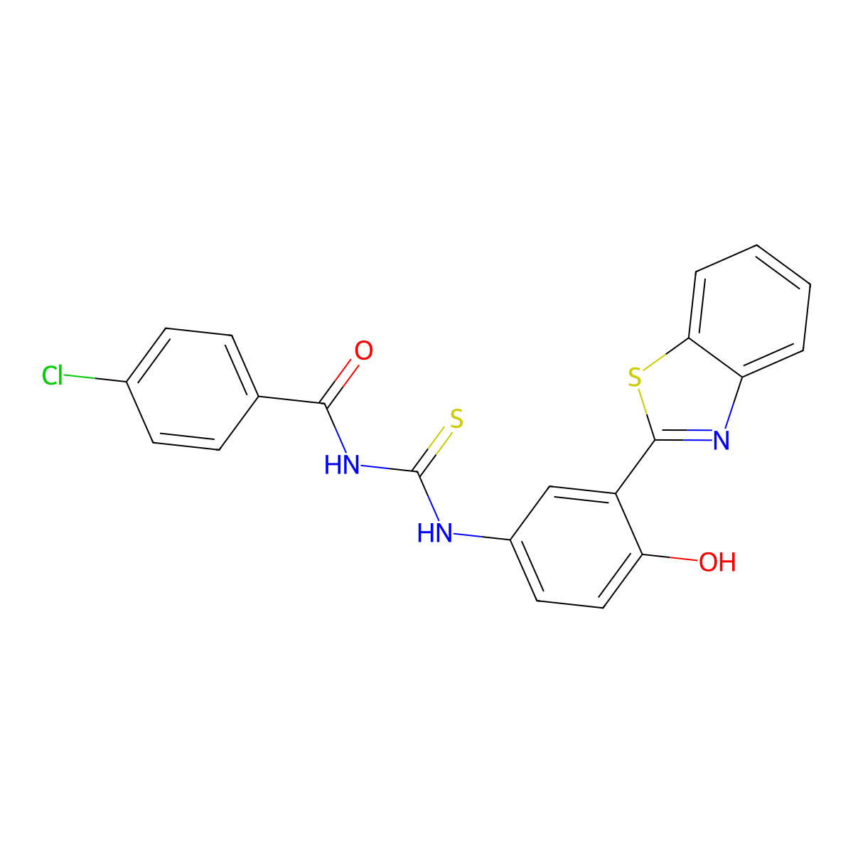 N-[[(3Z)-3-(3H-Benzothiazol-2-ylidene)-4-oxo-1-cyclohexa-1,5-dienyl]thiocarbamoyl]-4-chloro-benzamide molecular structure, CAS 6146-82-3