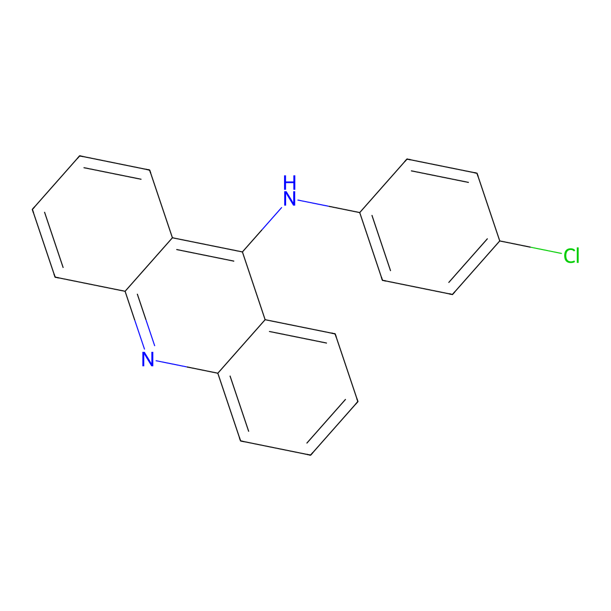 Acridine, 9-(p-chloroanilino)- molecular structure, CAS 61462-75-7