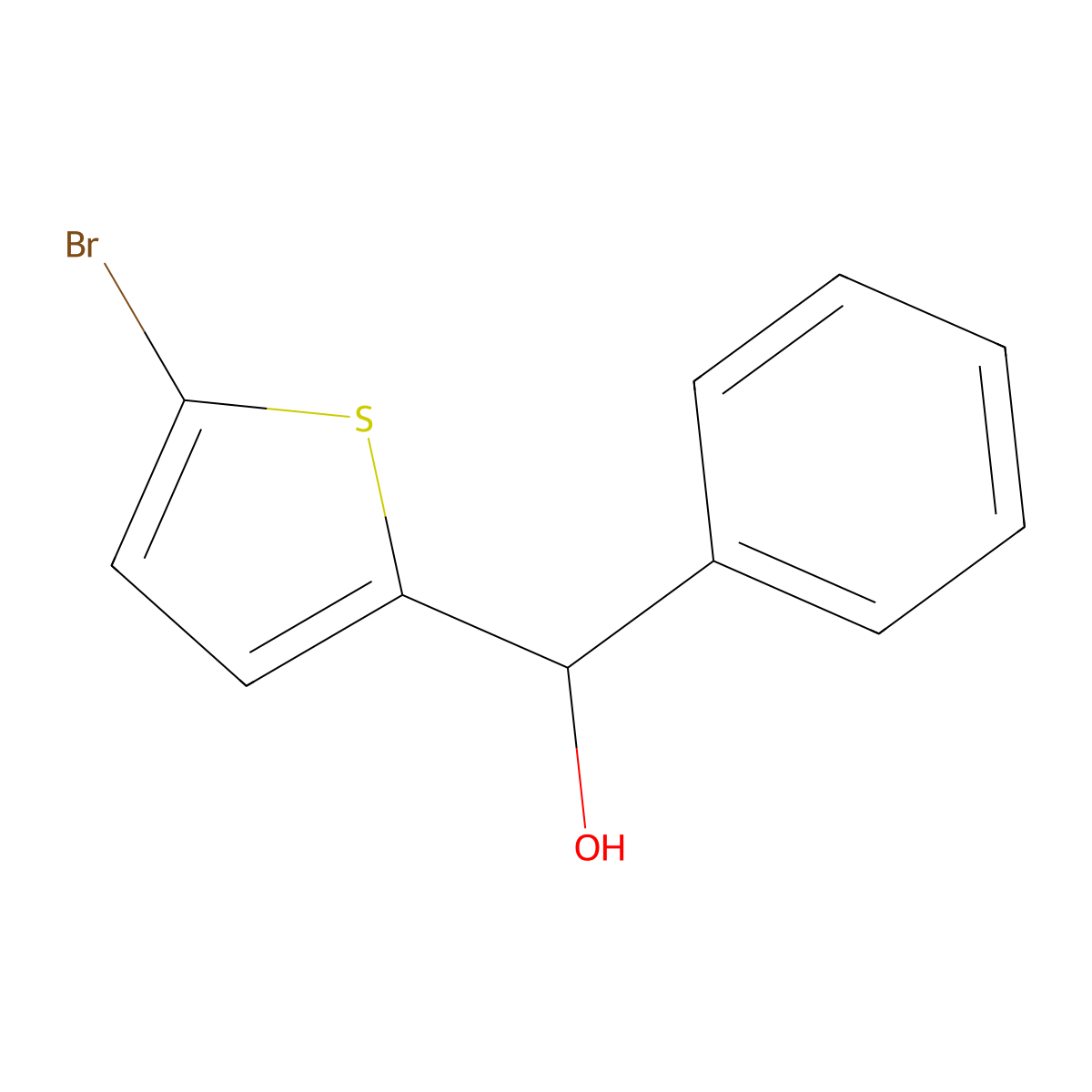 (5-Bromothiophen-2-yl)(phenyl)methanol molecular structure, CAS 61464-23-1