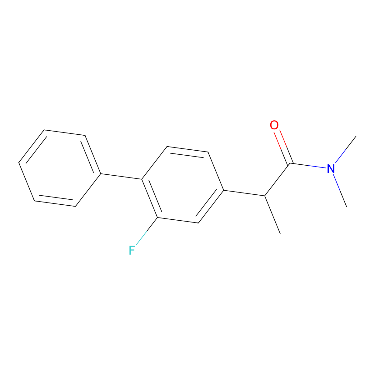 2-(2-Fluoro-biphenyl-4-yl)-N,N-dimethyl-propionamide molecular structure, CAS 61467-10-5