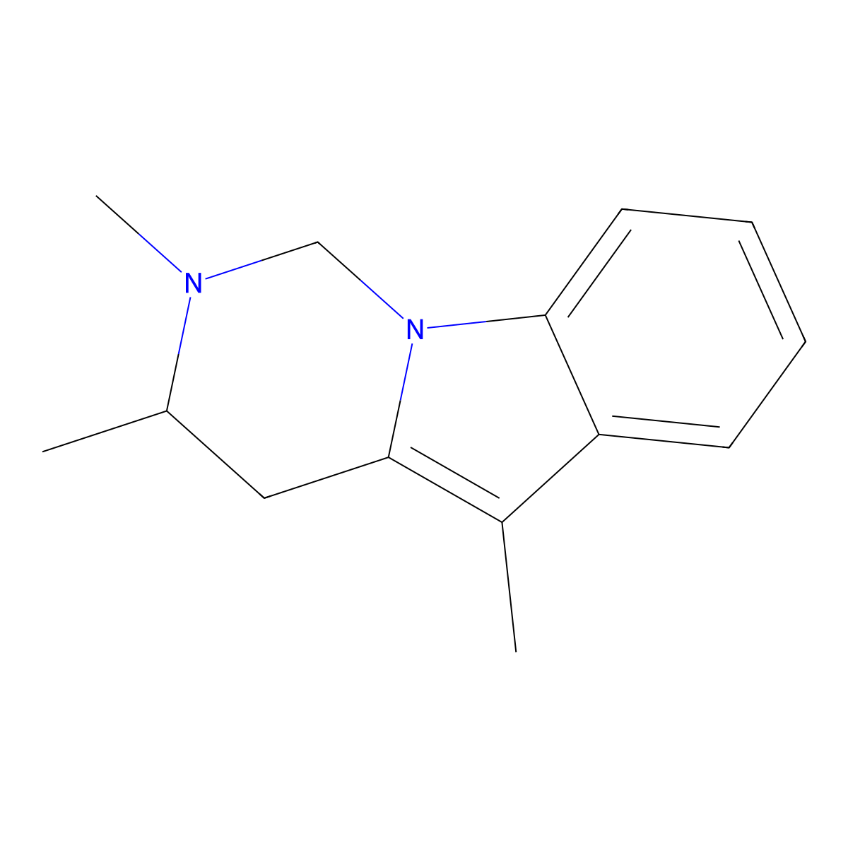 2,3,5-Trimethyl-1,2,3,4-tetrahydropyrimido(1,6-a)indole molecular structure, CAS 61467-30-9