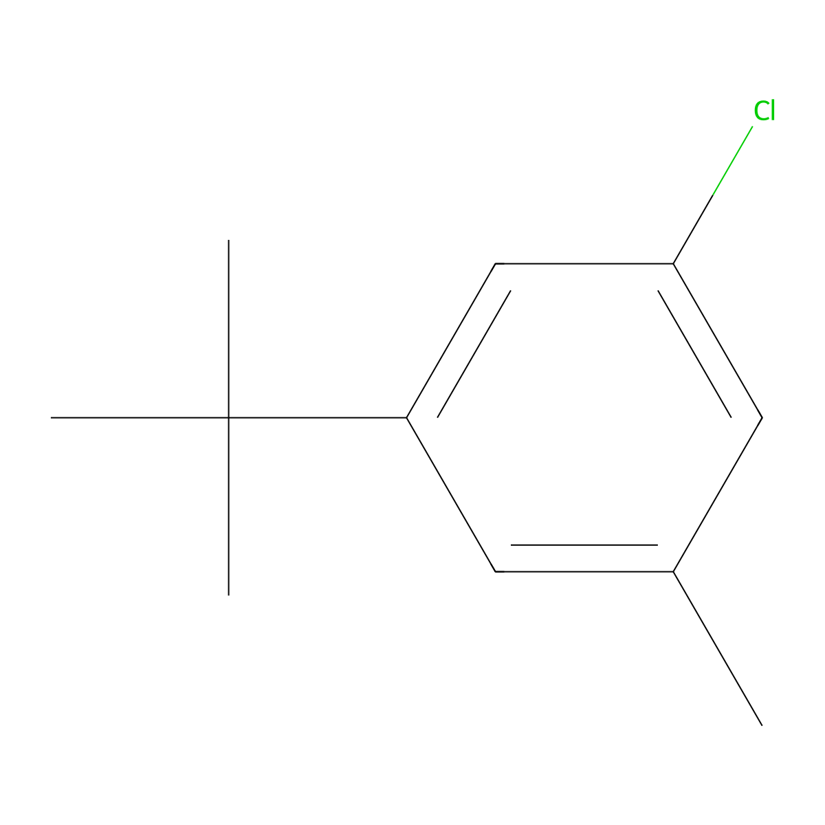 1-tert-Butyl-3-chloro-5-methylbenzene molecular structure, CAS 61468-39-1